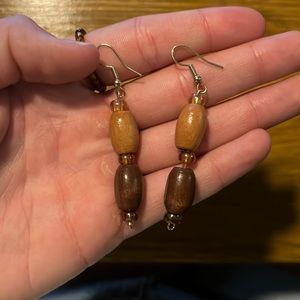 Wooden beaded earrings
